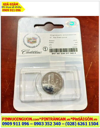 CADIEEAC CR2032, Pin Remote Ôtô CADIEEAC CR2032, lithium 3v chính hãng /Vỉ 1viên